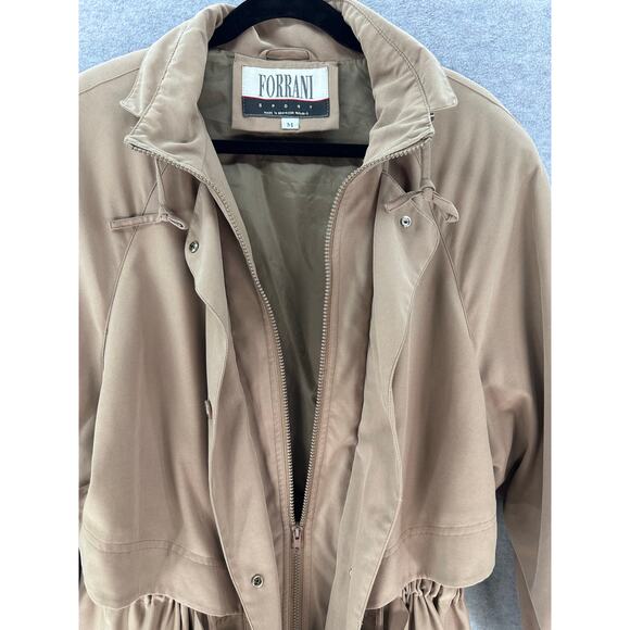 Vintage Forrani Women's sz M Khaki Sport Coat Light Jacket Drawstring Waist 90s - Picture 5 of 11